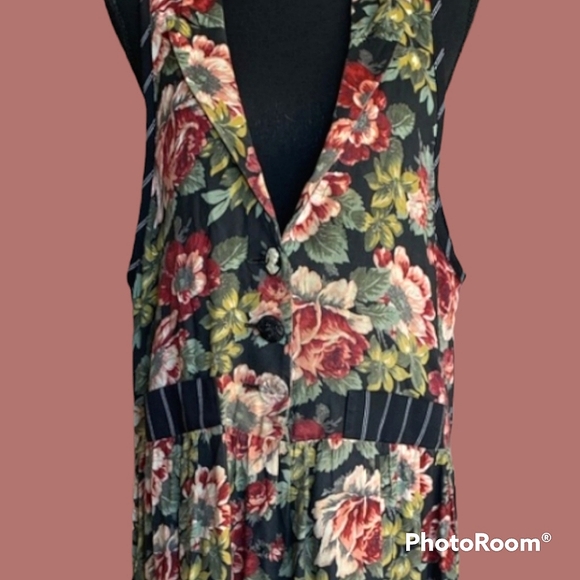 Vtg 90s cottagecore mixed print maxi dress - Picture 7 of 9